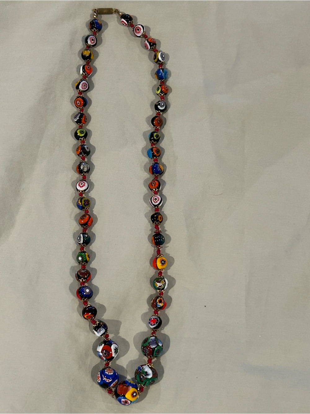 Vintage Venetian Millefiori Glass Bead Necklace - Murano (not authenticated)
